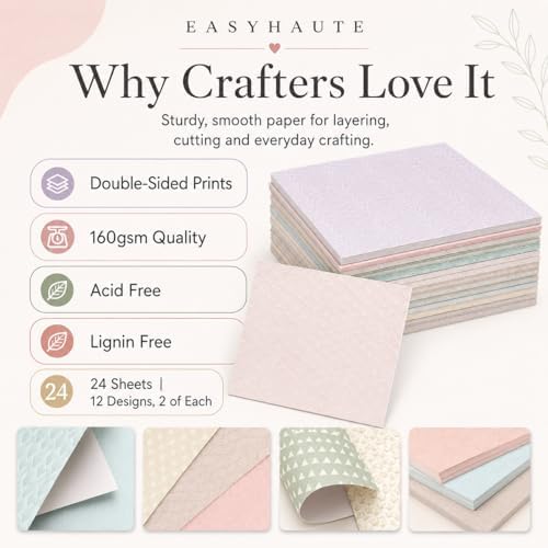 Geometric Patterned Paper Pad 6x6 Double Sided, Pastel Decorative Paper Pack - Craft Cardstock & Scrapbooking Supplies for Card Making, Junk Journal Ephemera, Mini Albums, 24 Sheets - Image 3