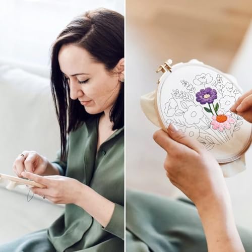 ORIGACH 4 Pack Easy Flower Embroidery Kit for Beginners - Image 6