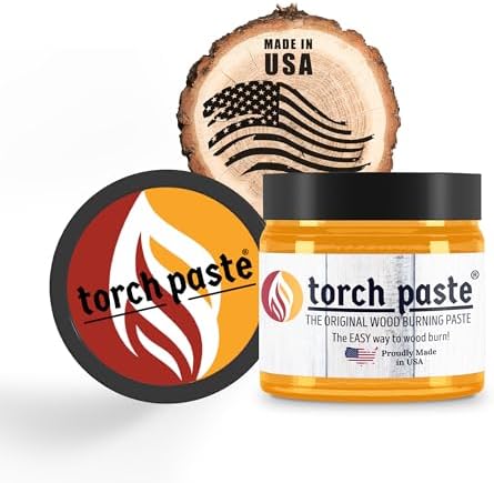 Torch Paste - The Original Wood Burning Paste | Made in USA | Heat Activated Non-Toxic Paste for Crafting & Stencil Wood Burning | Accurately & Easily Burn Designs on Wood, Canvas, Denim & More | 3 OZ by TorchPaste