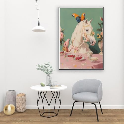 pchmcu Vintage Paint by Numbers Kits for Adults,Horse Parrot Paint by Number for Adults Beginner, Paint by Numbers Kits on Canvas for Home Wall Decor 16x20inch - Image 3