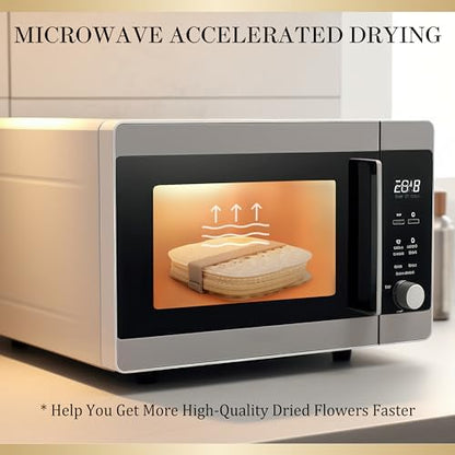 Aboofx Microwave Flower Press 6.3" 3 Layers Fast Drying Pressed Flower Art Kit with Washable Cloth Vibrant Color Rentention Resuable Flowers Preservation Kit for DIY Flowers Art Gift for Nature Lover - Image 3