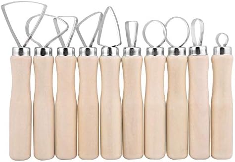 Akozon Pottery Tools Clay Sculpture Tool Set JR2-10/ 10Pcs DIY Wax Carving Pottery Shapers Tools Clay Sculpting Tools Set Accessories by Akozon