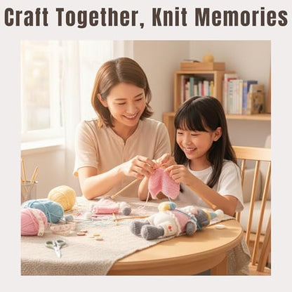 Yarnique Wool Bear Knitting Kit – Real Wool Amigurumi Kit for Adults with Video Tutorials | DIY amigurumi Crochet & Knitting Kit with Tools | Holiday Gift Craft Set (Birthday Bear) - Image 4