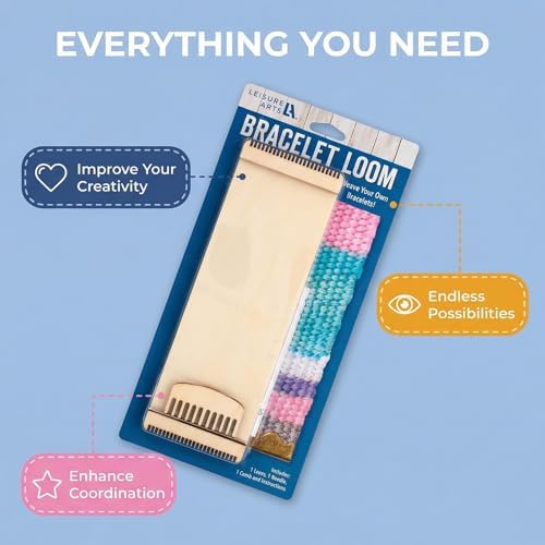 Leisure Arts Loom Bracelet Weaving, Bracelet Maker, Weaving Loom, Bead Loom, Bracelet Making Kit String, Weaving Kit, Beading Loom, Friendship Bracelet Making Kit, Weaving Loom for Adults - Image 2