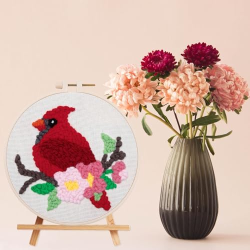 Louise Maelys Punch Needle Kit for Beginners with Cardinal Bird Pattern - Image 6