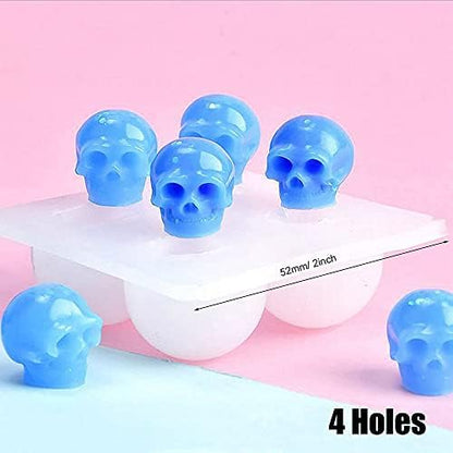 Woohome Beads Resin Moulds Set, 2 PCS Skull Resin Casting Mould Epoxy Resin Moulds with String, Bracelet Accessories for Bracelet, Gemstone Jewelry Casting - Image 2
