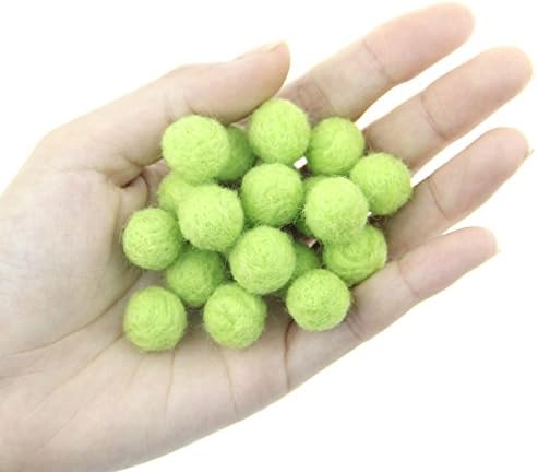Needle Felt Balls Wool Beads Dry Felted Balls 15mm Handmade DIY Crafts 20pcs (Light Green) - Image 2