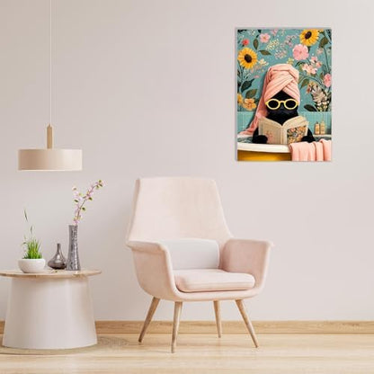 MAXBYE Paint by Numbers Kit for Adults with Frame and Wooden Easel, Easy Black Cat on Bathtub Painting Numbers Art Kits on Canvas, DIY Acrylic Painting Kit for Gift Home Wall Garden Decor 10×14 in - Image 5