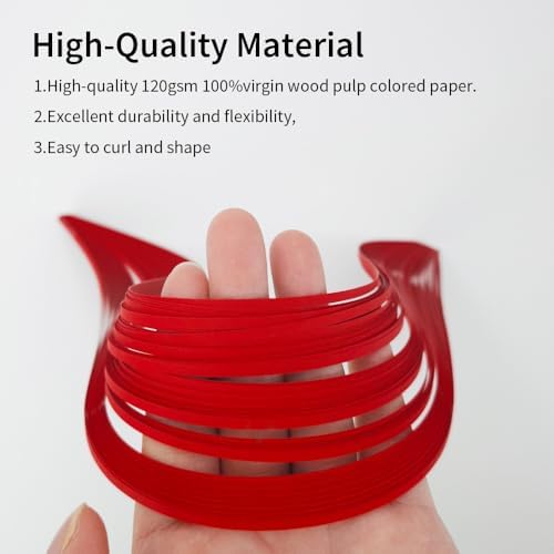 Acoeitl Quilling Paper Strips 240 Strips Red Paper Quilling Set Width 3mm Length 54cm Quilling Supplies DIY Quilling Paper Quilling Art Strip for Crafts (2 Pack) - Image 4