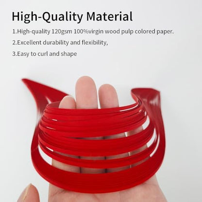 Acoeitl Quilling Paper Strips 240 Strips Red Paper Quilling Set Width 3mm Length 54cm Quilling Supplies DIY Quilling Paper Quilling Art Strip for Crafts (2 Pack) - Image 4