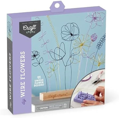 Craft Crush Wire Flowers - Create Unique Craft Wire Flower Designs with Easy to Use Tool and Guide with Display Stand - for Teens and Adults Ages 12, 13, 14, 15 and Up by CraftCrush