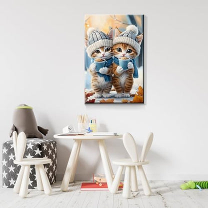 ATDMS Paint by Numbers Kits for Adults, Cats Paint by Number with Frame - Image 4