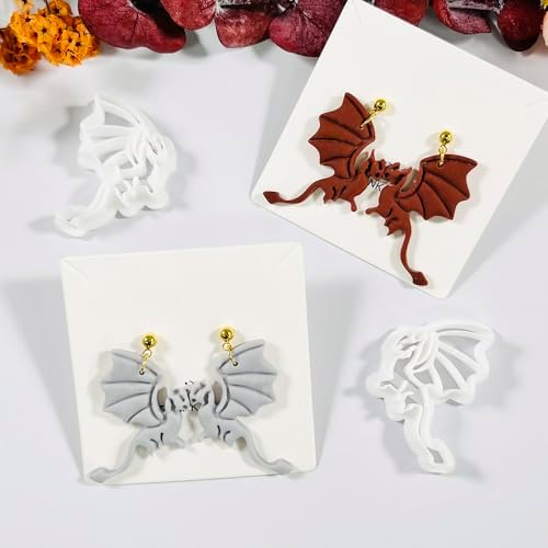 Xaekicr Polymer Clay Cutters Dragon Set – 2PCS Fantasy Dragon Clay Earring Cutters for Polymer Clay Jewelry, Halloween Gothic Clay Tools and Cutters for Cosplay and DIY Crafts - Image 6
