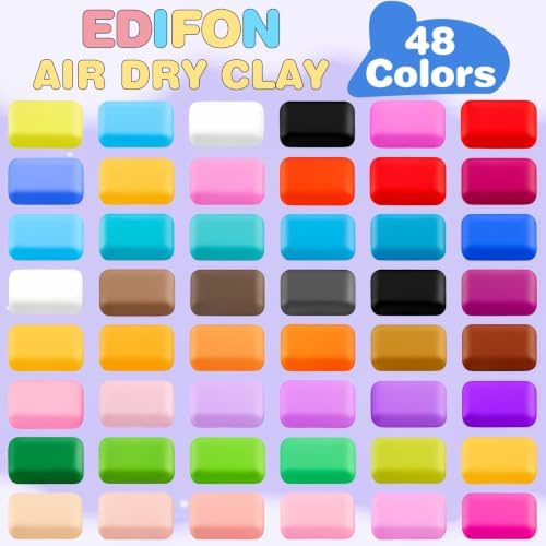 EDIFON Air Dry Clay, 48 Colors Foam Magic Modeling Clay for Kids DIY Crafts - Image 2