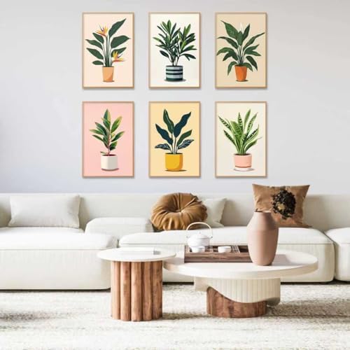 6 Pack Paint by Numbers Kit for Adults, Plants Number Painting, 8x12 Inch - Image 6