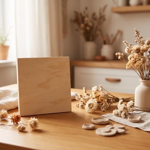 JOIKIT 20 Pack Wood Canvas Panels 6 x 6 x 5/8 Inch, Wooden Canvas Board 15x15x1cm Unfinished Wood Cradled Painting Panel Boards, Artist Wooden Canvases for Burning, Pouring, String Art, Crafts - Image 7
