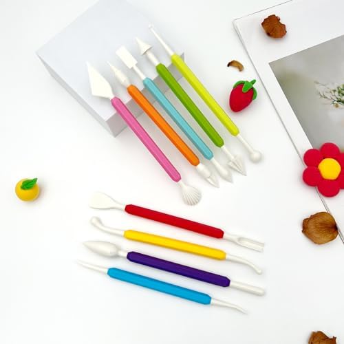 9-Piece Plastic Clay Sculpting Tool Kit – Air-Dry & Polymer Clay Modeling Set with Easy-Grip Handles - Image 7