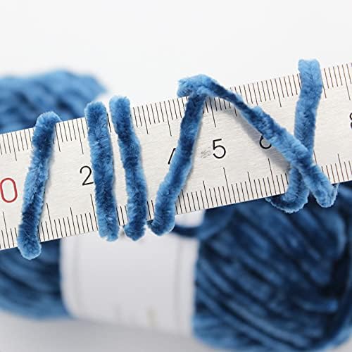NICEEC 3 Skeins Soft Chenille Yarn 3 x85m (3X 93yds, 3X 50g)_Blue Series - Image 4