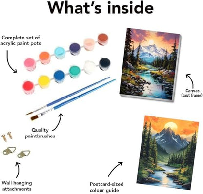4 pack Mountain Paint by Numbers Kit for Adults Beginner With Framed,Countryside Easy Adult Paint by Number Kits on Canvas DIY Painting for Beginners Art by Numbers for Home Wall Decor 10x12 Inch - Image 6