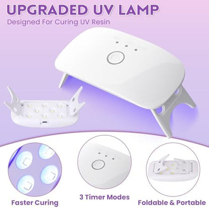 LET'S RESIN 250g UV Resin Jewelry Making Kit, 153Pcs Starter Kit with Light - Image 6