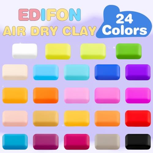 EDIFON Air Dry Clay, 24 Colors Foam Magic Modeling Clay for Kids DIY Crafts - Image 2