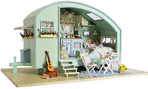 MAGQOO Wooden Dollhouse Miniature with Furniture DIY Dollhouse Kit DIY House Kit Tiny House Kit with Voice Control and Music Movement 1:18 Scale Creative Room Idea(Time Travel) by MAGQOO