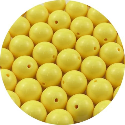 40pcs Acrylic Round Beads for Crafts 18mm Resin Candy Color Spacer Beads with Hole for Jewelry Making Sewing Crafts Decoration Necklaces Bracelets Earrings Supplies(Yellow) by Unknown