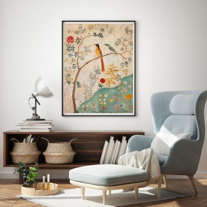 WUDWL Persian Birds Flowers Paint by Numbers Kit for Adults Beginner, with Framed - Image 5