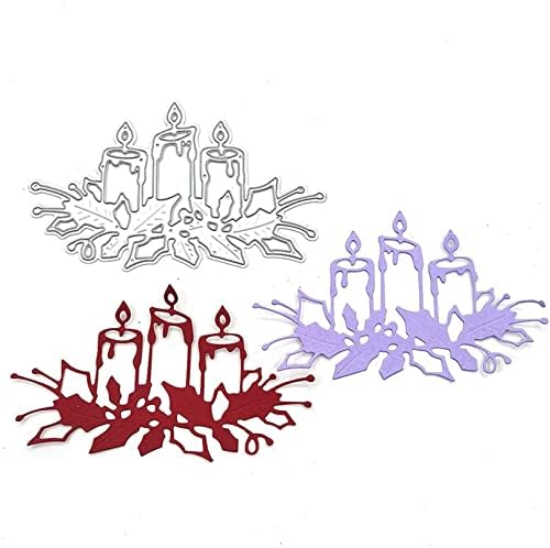 Scrapbooking Die-Cuts, Christmas Metal Cutting Dies for Card Making, Paper Craft Punch Template, Background Embossing Stencils, DIY Album Décor (Prayer Candles-11x6.5cm) - Image 4