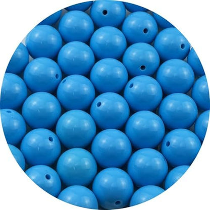 40pcs Acrylic Round Beads for Crafts 18mm Resin Candy Color Spacer Beads with Hole for Jewelry Making Sewing Crafts Decoration Necklaces Bracelets Earrings Supplies(Sky Blue) by Unknown