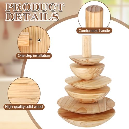 DoubleFill 6 Pack Pottery Molds 6'' 8'' 10'' Thickness 2.5'' and 1.5'' Plaster Molds Wood Pottery Tools with Handle for Ceramic Top Forms DIY Bowls Plate Dish Slump Press Art Making (Hemispherical) - Image 5