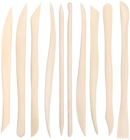 50PCS Wooden Clay Sculpting Tools, 6.2'' Smooth Double Ended Clay Modeling Tools, Polymer Clays Tool Sculpting, Wood Pottery Tool Kit for Ceramics Soap Playdough Carving Supplies by Unknown