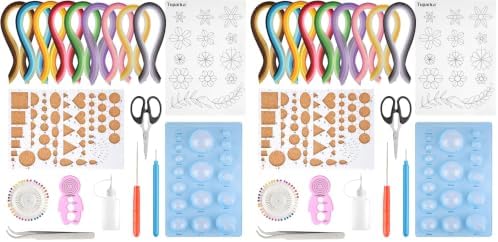 TUPARKA 19 Pcs Paper Quilling Kits 45 Colors 900 Strips Quilling Art Paper DIY Craft (Pack of 2) by TUPARKA