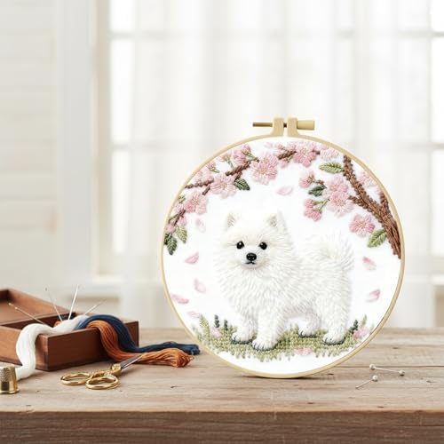 FRANDEK DIY Star Moon Stamped Embroidery Kit with Hoop for Adults - Image 2