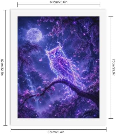 Bozfoxa Paint by Numbers Kit for Adults Beginner Blossom Branch Owl - Image 2