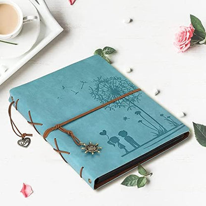 ZEEYUAN Love Scrap Book Photo Album Vintage Travelling Journal Scrapbook Album, Love Memory Photo Book Couples Scrapbook Supplies for Anniversary Mothers Day Scrap Books Gifts for Mom Grandma - Image 5
