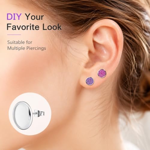 300 Pcs Earring Posts, Silver with Silver and Clear - Image 5