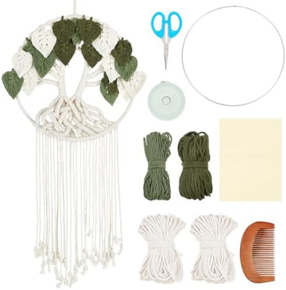 ORIGACH DIY Macrame Tree of Life Wall Hanging Kit, Beige - Image 2