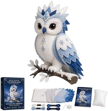 Arctic Winter Guardians DIY Patchwork Kit, Felt Animal Sewing Kit for Beginners, 3D Stuffed Animals Mythical Creature for Adult, Pre-Cut Handmade Craft Kit for Home Decor & Creative Gift (Color5) by Unknown