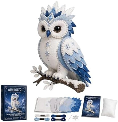 Arctic Winter Guardians DIY Patchwork Kit, Felt Animal Sewing Kit for Beginners, 3D Stuffed Animals Mythical Creature for Adult, Pre-Cut Handmade Craft Kit for Home Decor & Creative Gift (Color5) by Unknown