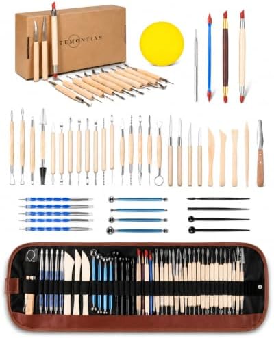 Clay Sculpting Tools for Pottery, Polymer & Air Dry Clay, 44 PCS by TEMONTIAN