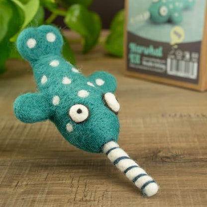 Woolbuddy Needle Felting Starter Kit (Narwhal) for Adults with Tool & Guide - Image 2