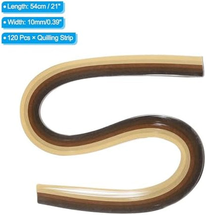 PATIKIL 120pcs Quilling Strips Paper 3/8"(10mm) 21" Origami Paper Quilling Strip for Art DIY Hand Craft Christmas, Gradient Brown - Image 2