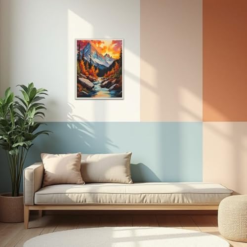 Banket Paint by Numbers Kit for Adults Beginner Mountain DIY Painting Kits for Adults Landscape Easy Adult Paint by Number Kits on Canvas Color by Numbers for Gifts Home Wall Decor 16x20 Inch - Image 4