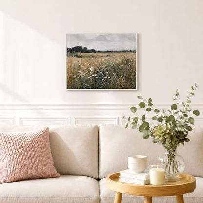 bitCNY Paint by Numbers for Adults, Wildflower Meadow Landscape DIY Acrylic Painting Kit, Rustic Field Paint by Number Canvas Art for Farmhouse Wall Decor, 16x20 Inch - Image 4