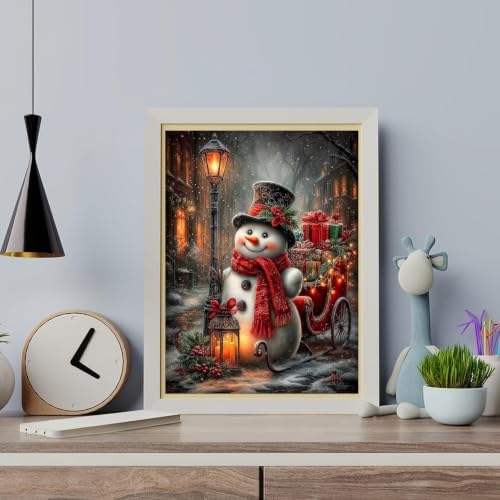 Christmas Snowman Paint by Numbers Kit for Adults Beginner (Without Frame) - Image 6