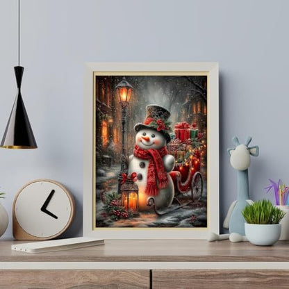 Christmas Snowman Paint by Numbers Kit for Adults Beginner (Without Frame) - Image 6