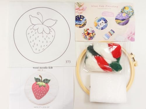 CaptainCrafts Needle Felting Kit for Adults Strawberries Pattern Home Decor - Image 3