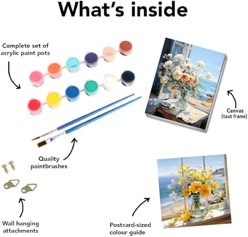 4 pack Flower Paint by Numbers Kit for Adults Beginner With Framed,Flowers Easy Adult Paint by Number Kits on Canvas DIY Painting for Beginners Art by Numbers for Home Wall Decor 10x12-10x10 Inch - Image 6