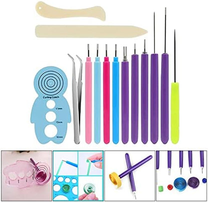 Quilling Tools Set for Beginner Card Making | Hand Crafted Pen Art Tool | DIY Paper Quilling Kit for Adults | Rust-Proof Plastic Slotted Pen | Crafting - 14 Pieces - Image 3
